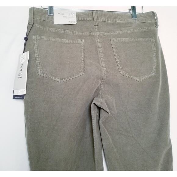NYDJ LIFT TUCK Alina Lift & Tuck Tech Ankle Skinny Pants Olive Green Jeans Sz 10 - Picture 4 of 16